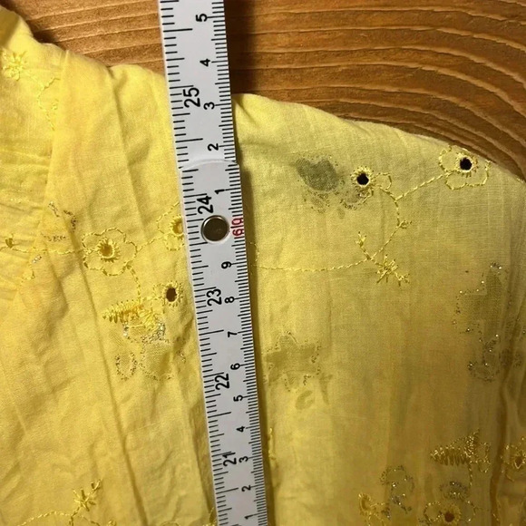 DRAPERS AND DAMONS Women’s YELLOW BLOUSE XL lightweight button up long sleeve‎ - Picture 4 of 5